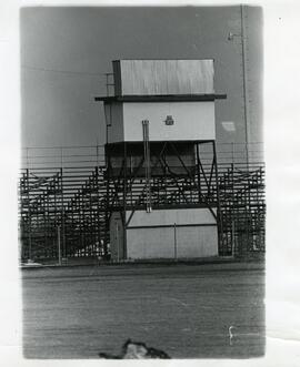 Broad Cast Booth at Ramer Field, 1973.