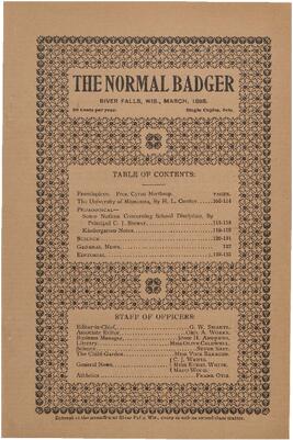 Normal Badger, March 1898