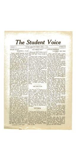 The Student Voice April 6, 1921.