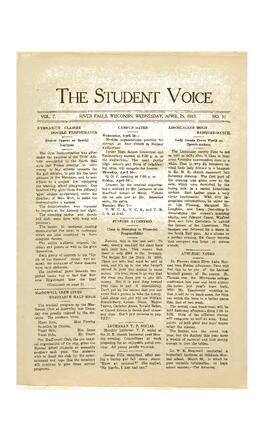 The Student Voice April 25, 1923.