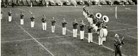 Band standing in letter 'V'
