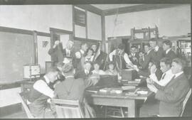 Big group of student in class