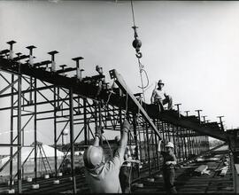 View of bleacher construction.