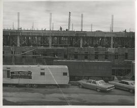 Construction of agricultural science hall and construction trailers