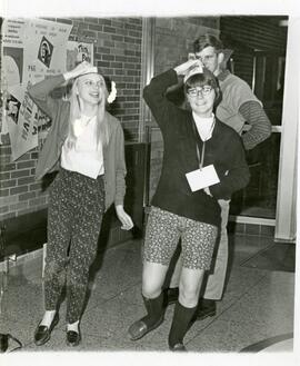 Freshman students wearing beanies, circa 1950-1970.