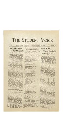 The Student Voice, May 21, 1924