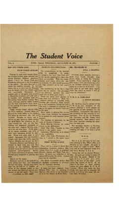 The Student Voice September 30, 1921.