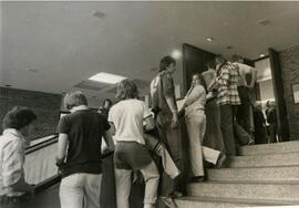 People on stairs in Rodli Commons