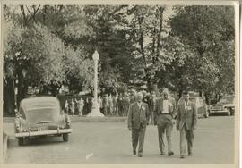 Gathering of men walking