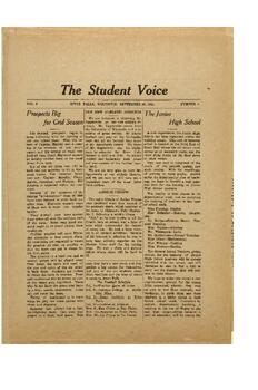 The Student Voice September 16, 1921.