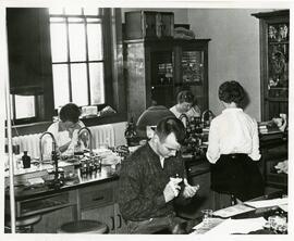 Students in biology lab