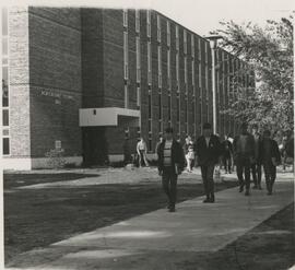 Many students outside agricultural science hall