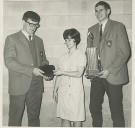 Students being presented with awards.