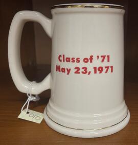 UWRF class of 1971 mug (May 23, 1971), gold trim
