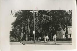 walking across campus