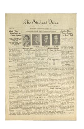 The Student Voice, September 27, 1927.