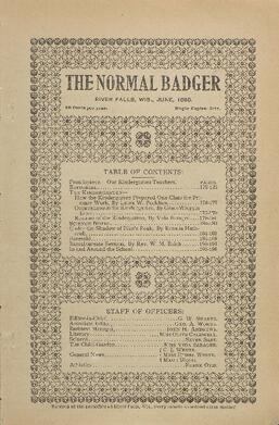 Normal Badger, June 1898