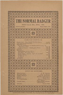 Normal Badger, April 1898