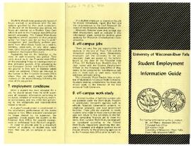Student Employment Information Guide, circa 1975. 