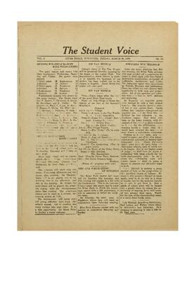 The Student Voice March 10, 1922.