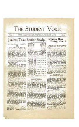 The Student Voice November 1, 1922.