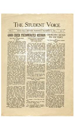 The Student Voice November 22, 1922.