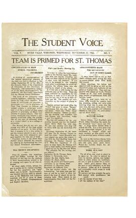 The Student Voice September 27, 1922.