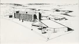 Aerial outline view of agricultural science hall