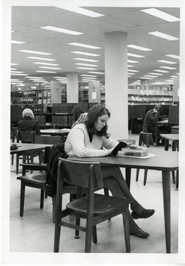 Students in library, 1968.