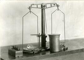 Scale and other equipment on table
