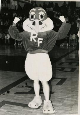 Freddy Falcon at a basketball game, circa 1990's