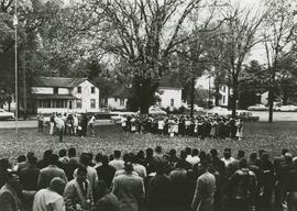 View of a homecomign event, circa 1950.