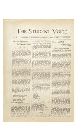 The Student Voice, April 30, 1924