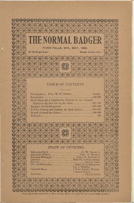 Normal Badger, May 1898