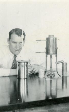 Person in front of equipment