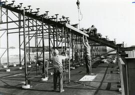 View of bleacher construction.