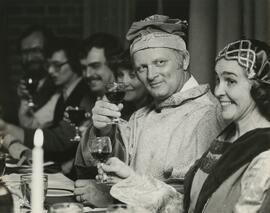 Dean and Mrs. Swensen at Madrigal Banquet.