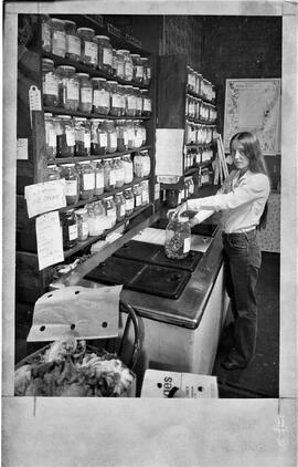 Nora Gergen in Whole Earth Store, October 1976