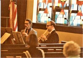 River Falls: churches, Congregational, faculty members, Jim Delaplain & John Buschen, undated