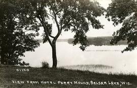 View from hotel, Perry Mound [Resort], Balsam Lake, Wisconsin