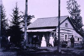 Willia  and Jane Emmons Fedderly log home in Rock Elm, circa 1890