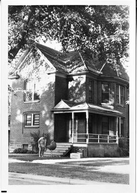 BBQ outside of 323 West Maple Street in River Falls, circa 1975