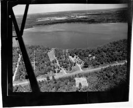 Burnett County: Views, lakes, Danbury WIS, Minerva Lake, circa 1940