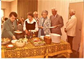 River Falls: Schools, public, people/students, class of 1926, L to R; Gretchen Rholeder, E.P., Lois Bird, W. Knowles Leroy Luberg, June 1976