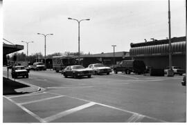 Traffic and businesses on Main Street in River Falls, 1990