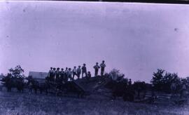 Taylor and Sinz thresher machine in Rock Elm Township, circa 1890