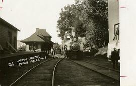 Train depot scene, River Falls, Wisconsin