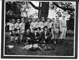 Hudson: people, Ben Alm, Knobs Olson, Frank Gilbertson, Shane Gordon, Wood Foss, Sliver Severson, Cullie Nelson, Car Lee, Heine Bleier, Melvin Peterson, Frosty Berch, Harry Goldberg, Minna Solheim, Oswald Solheim, Hudson booster baseball teams, 1912-1913