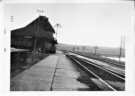 Hudson: railroads, Chicago and Northwestern Railroad Depot, October 1957