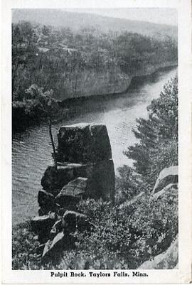 Souvenir postcards from the Dalles area of the St. Croix River near St. Croix Falls, Wisconsin, a...